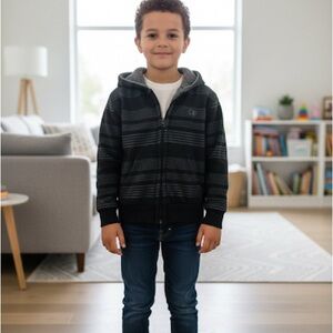 OP Kids Striped Black Jacket